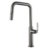IMEX Grifo Cocina Extraíble Caño Alto NIZA GCE027 Doble Jet Black Gun Metal