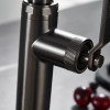 IMEX Grifo Cocina Extraíble Caño Alto NIZA GCE027 Doble Jet Black Gun Metal