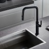 IMEX Grifo Cocina Extraíble Caño Alto NIZA GCE027 Doble Jet Negro Mate