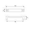 Tiradores mueble - Tirador Rectangular H120 96 mm Cuero