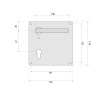 Juego Manivelas con Placa Limpieza HADESC72 Inox Bocallave 72 mm