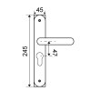 Manivelas con placa - Juego Manivelas con Placa Oval HADESO47 Inox Bocallave 47 mm