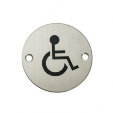 Placa Indicador Baño Discapacitados Inox Mate