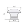 Pomo I125 25 mm Inox Mate