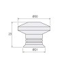 Pomo I125 30 mm Inox Mate