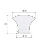 Pomo I127 25 mm Inox Mate