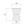 Pomos mueble - Pomo I203/17 Inox Mate