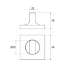 Condena Descondena con Roseta Cuadrada 50 mm Inox
