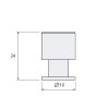Pomo I426 10 mm Inox Mate