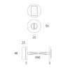 Condena Descondena con Roseta IN.04.116 Ø50 mm Inox Satinado