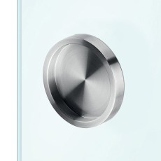 Corredera puerta interior - Tirador Adhesivo Redondo para Cristal Inox