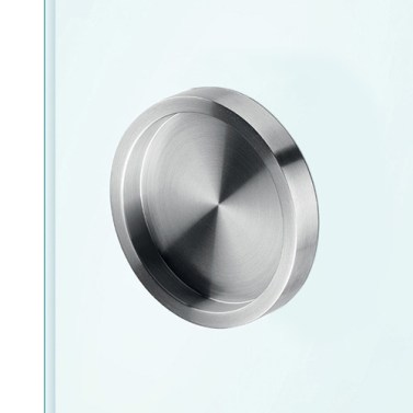 Corredera puerta interior - Tirador Adhesivo Redondo para Cristal Inox