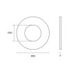 Corredera puerta interior - Tirador Adhesivo Redondo Ø60 IN.16.552.A Inox