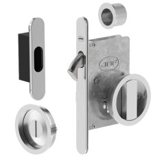 Kit Redondo Puerta Corredera de Condena JNF Inox Níquel Satinado