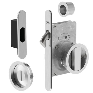 Kit Redondo Puerta Corredera de Condena JNF Inox Níquel Satinado