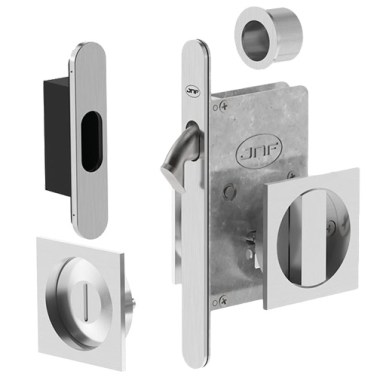 Kit Cuadrado Puerta Corredera de Condena JNF Inox Níquel Satinado