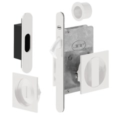 Kit Cuadrado Puerta Corredera de Condena JNF Inox Blanco Mate