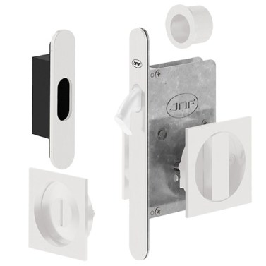 Kit Cuadrado Puerta Corredera de Condena JNF Inox Blanco Mate
