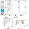 Control de accesos - Control de Accesos Dorcas K19 Inalámbrico con Teclado y Tarjeta