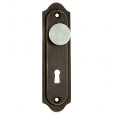 Tirador Armario con Bocallave K-70 Bronce Envejecido y Porcelana Blanca