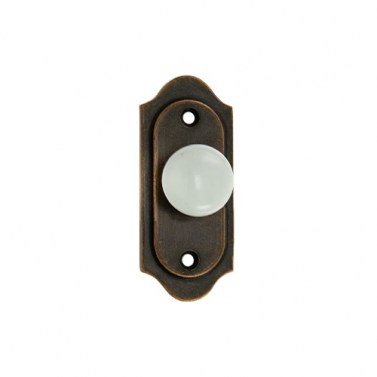 Tirador Maletero K-70 Bronce Envejecido y Porcelana Blanca