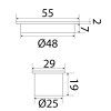 Cerraduras puerta corredera - Kit P35 Corredera Paso Cuadrado Negro Mate