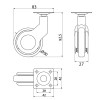 Ruedas - Rueda GTV Strada Ø60 mm 30 Kg Plástico Negro