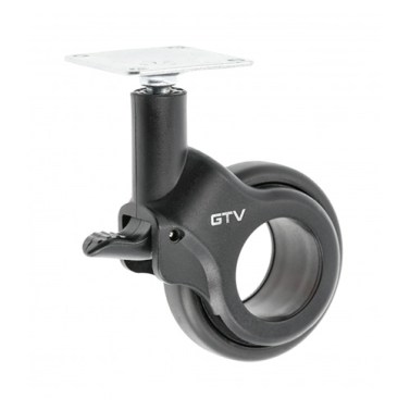Ruedas - Rueda GTV Strada Ø60 mm 30 Kg Plástico Negro con Freno