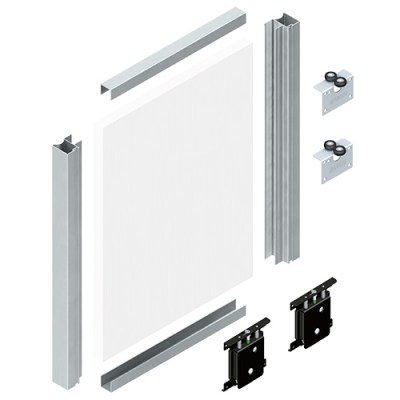 Kit Puerta Corredera Terra TR19 Plata Mate 2,60 metros