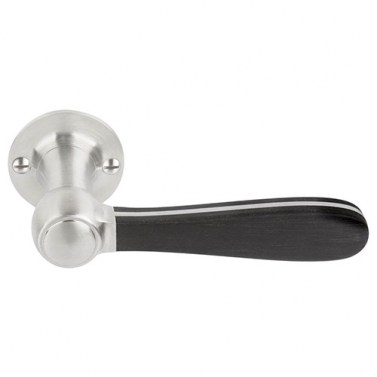Juego Manivelas con Roseta Bosco LZ100-G Inox Mate y Negro