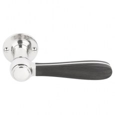 Juego Manivelas con Roseta Bosco LZ100-G Inox Brillo y Negro