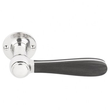 Juego Manivelas con Roseta Bosco LZ100-G Inox Brillo y Negro