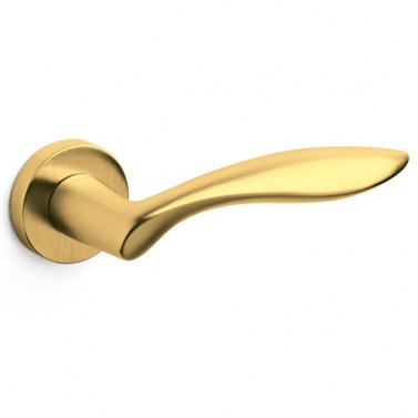 Juego Manivelas con Roseta Onda Oro Satinado