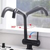 IBERGRIF Grifo Cocina Caño Alto M22106B Abatible Negro Mate