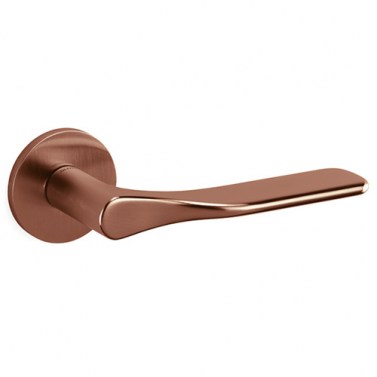 Juego Manivelas con Roseta Paddle Cobre Satinado