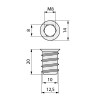 Tuerca Embutir Cabeza Allen Métrica 8x20 mm