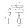 Soporte Central Oval 31x16 mm Negro Mate