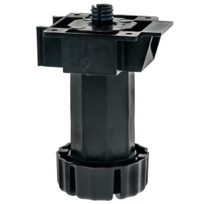 Patas y niveladores - Pata Cocina Regulable 100 a 140 mm Octogonal Negro