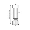Patas y niveladores - Pata Cocina Regulable 100 a 140 mm Octogonal Negro