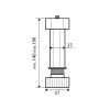 Patas y niveladores - Pata Cocina Regulable 140 a 190 mm Octogonal Negro
