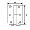 Pernios de H - Pernio Inox AISI 201 90x65 mm Izquierda