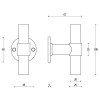 Pomos puerta entrada - Pomo Puerta Entrada One PBT20V/50 20mm Negro Mate
