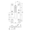 Pernios de H - Pernio 405 Hierro 110x54 mm