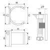 Patas y niveladores - Pinza Zócalo PVC-Aluminio para Pata de Tubo Redondo