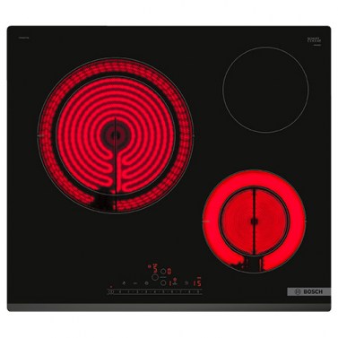 Vitrocerámicas - BOSCH Encimera Vitrocerámica PKK631FP8E 3 Zonas Negro