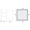 Pomos puerta entrada - Pomo Puerta Entrada Cuadrado PP06394 70x70 mm Inox