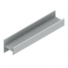 Corredera y kit para armario - Perfil H Japonesa 12 mm para Puerta 10 mm Plata Mate 4 Metros