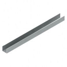 Perfil Horizontal en U 16 mm Negro Mokka 4 Metros