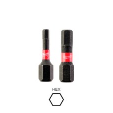 Consumibles para herramientas - Juego 2 Puntas Hexagonal Shockwave MILWAUKEE