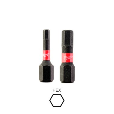 Consumibles para herramientas - Juego 2 Puntas Hexagonal Shockwave MILWAUKEE